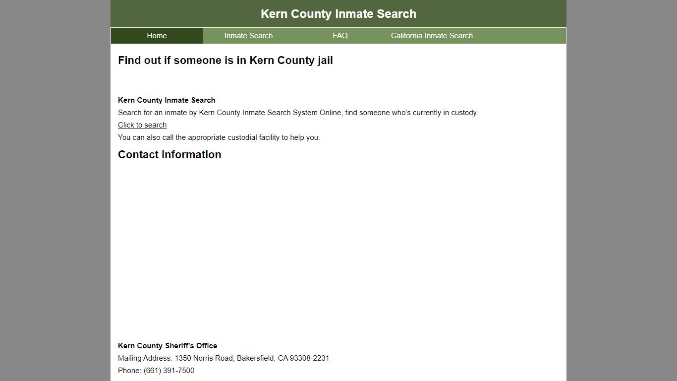 Kern County Inmate Search