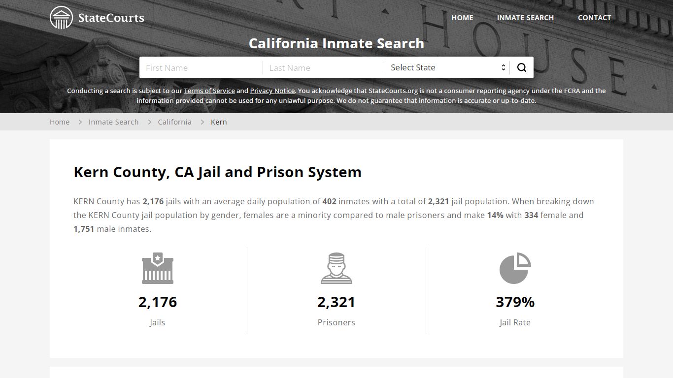 Kern County, CA Inmate Search - StateCourts